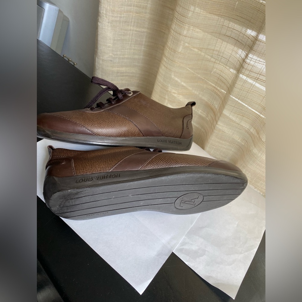 Louis Vuitton Brown Leather Men's Shoes LV sneakers - Picture 12 of 16